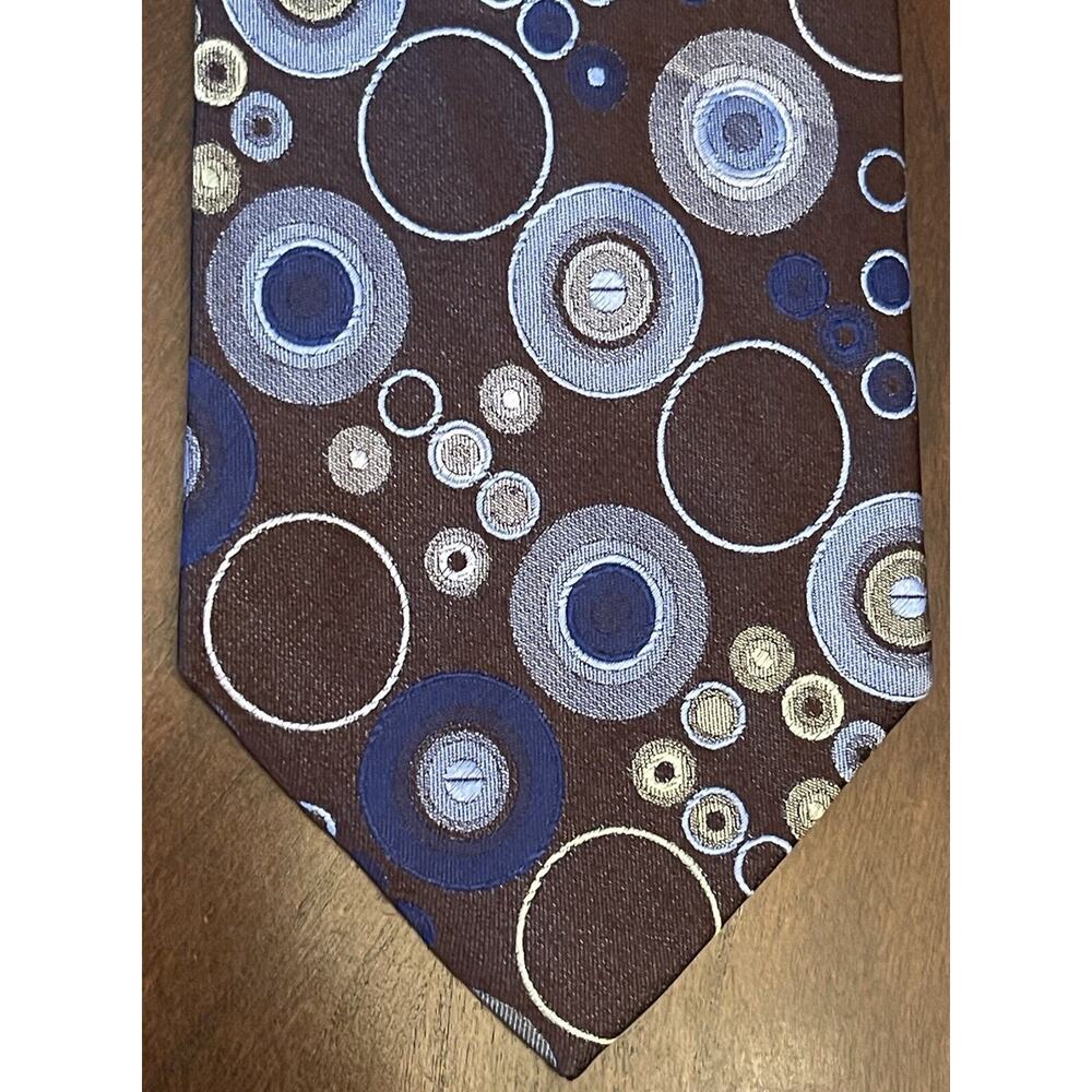 Zionetti Brown Blue 100% Silk Men’s Neck Tie Made In